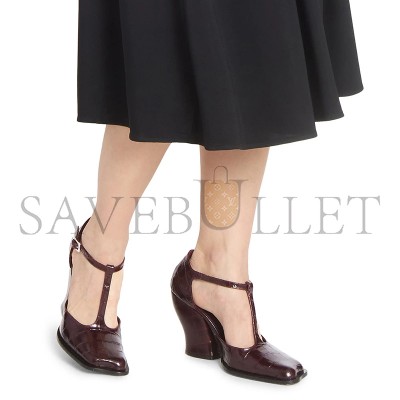 LOEWE ONDA 90MM CROC-EMBOSSED LEATHER T-STRAP PUMPS LONDS01X07 LOEWE ONDA 90MM CROC-EMBOSSED LEATHER T-STRAP PUMPS LONDS01X07